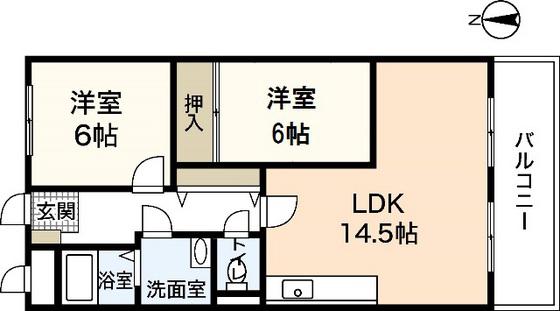 コモードF(2LDK/3階)の間取り写真
