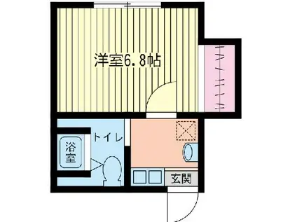 ラスティング相模大野(1K/2階)の間取り写真