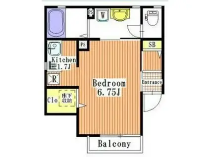 京ハウス(1K/1階)の間取り写真