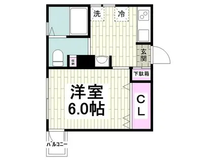 トレポンティ金沢八景(1K/4階)の間取り写真
