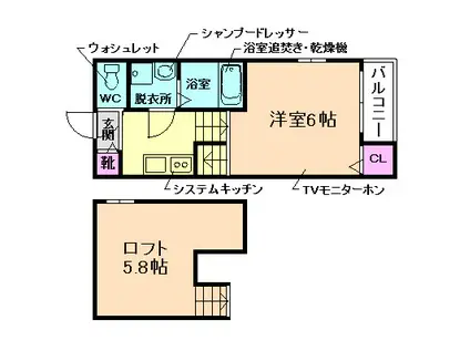OASIS IKEDA(1K/2階)の間取り写真