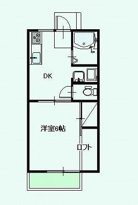 ハイツ宝積寺(1DK/2階)の間取り写真