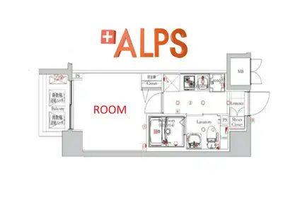 フェルクルールプレスト西横浜(1K/6階)の間取り写真