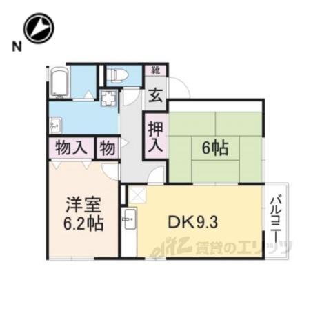スペースMHM C棟(2DK/1階)の間取り写真