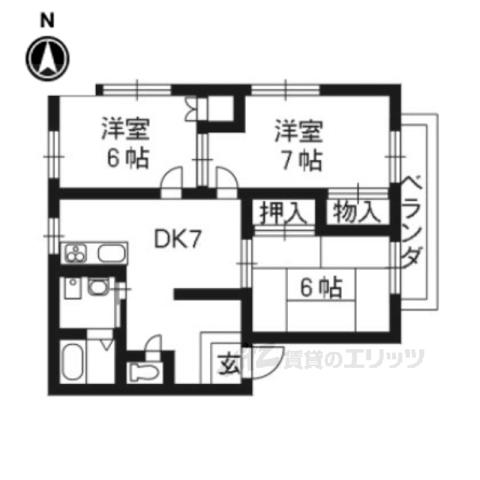 エステートピア65(3DK/2階)の間取り写真
