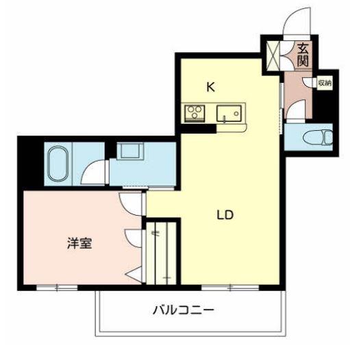 REMEMBRANCE西新町(1LDK/4階)の間取り写真