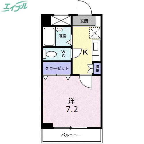湯浅ビル(1K/5階)の間取り写真