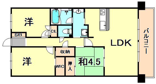 プラウドシティ塚口マークフォレスト(3LDK/13階)の間取り写真