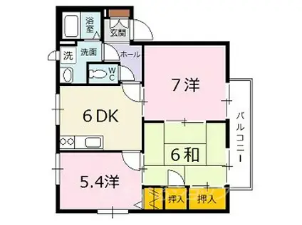 ディアス矢口が丘(3DK/2階)の間取り写真