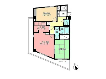 クレールノースヒルズ(2LDK/2階)の間取り写真