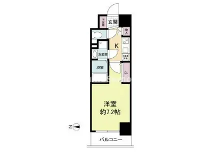 セレニテ心斎橋グランデ(1K/9階)の間取り写真