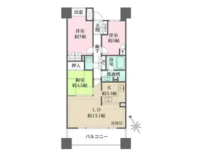 パークハウス清澄白河リバーサイド(3LDK/14階)の間取り写真
