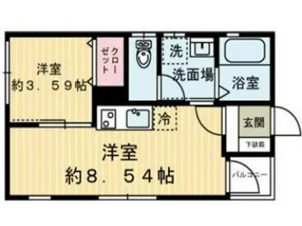 PHOENIX XA デザイナーズ(1LDK/2階)の間取り写真