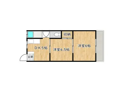 第3岩見ビル(2DK/1階)の間取り写真