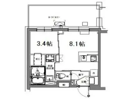 S-RESIDENCE玉川学園前(1LDK/5階)の間取り写真