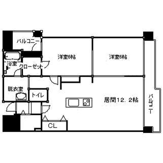 緑町ヒルズ(2LDK/5階)の間取り写真
