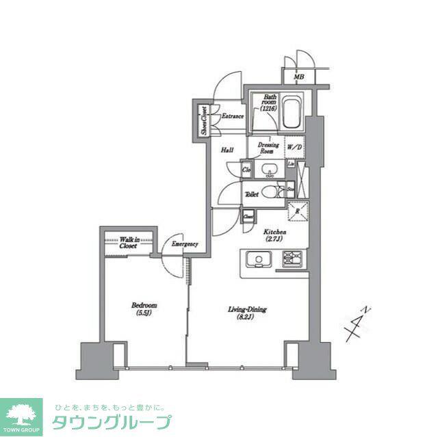 レキシントンスクエア白金高輪(1LDK/20階)の間取り写真