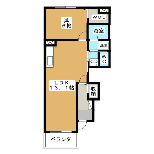 フリーデハイムA(1LDK/1階)の間取り写真