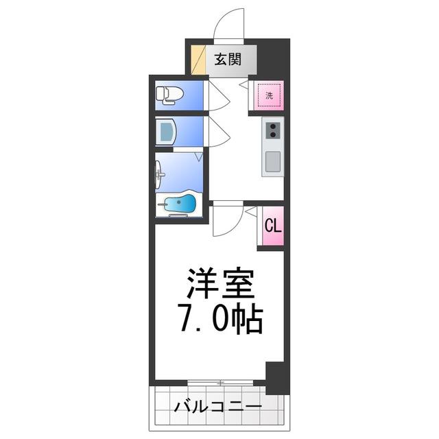 ALIVIS堺浜寺(1K/5階)の間取り写真