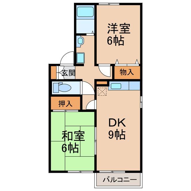 フォレスト王子 B棟(2DK/2階)の間取り写真