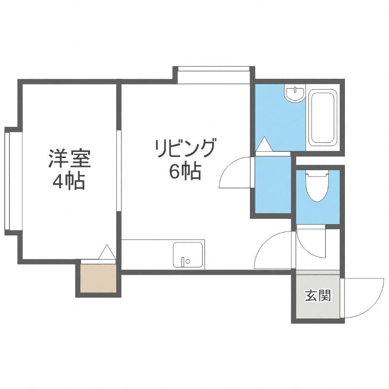デポット(1DK/2階)の間取り写真