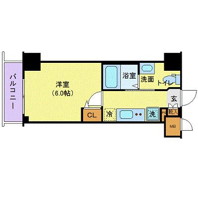 SS.ADVANCE横濱阪東橋EX(1K/2階)の間取り写真
