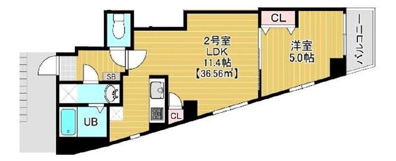 BRUN COURT MINAMISENJU ブランコート南千住(1LDK/4階)の間取り写真