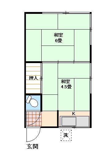 久まの荘(2K/2階)の間取り写真