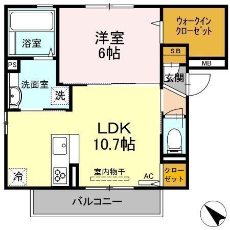 ジュメオス(1LDK/3階)の間取り写真