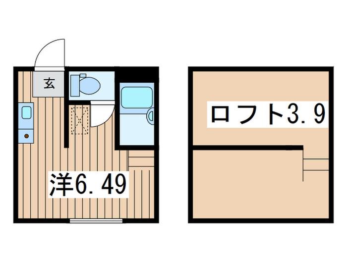 メティス古淵(ワンルーム/2階)の間取り写真