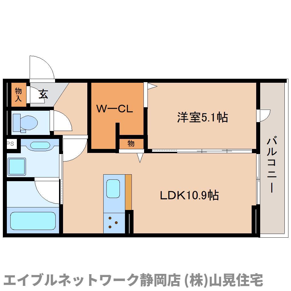 D CREST 若松町(1LDK/2階)の間取り写真