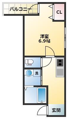 フジパレス今川駅東III番館(1K/1階)の間取り写真