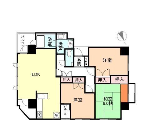 プチメゾン(3LDK/4階)の間取り写真