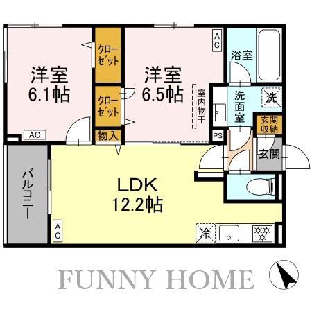 ASSET-COURT世田谷船橋(2LDK/3階)の間取り写真