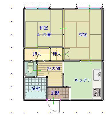 ハイツ八幡(2DK/1階)の間取り写真