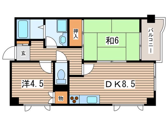 青山コーポA(2DK/2階)の間取り写真