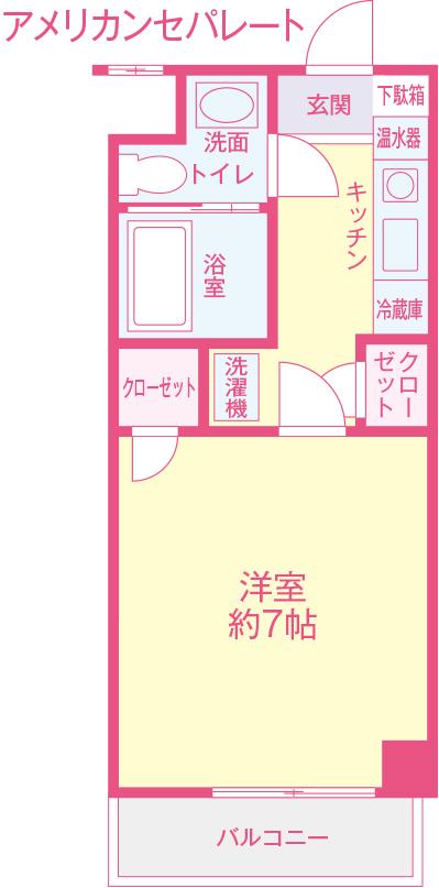 OKA栄ハイツ(1K/3階)の間取り写真