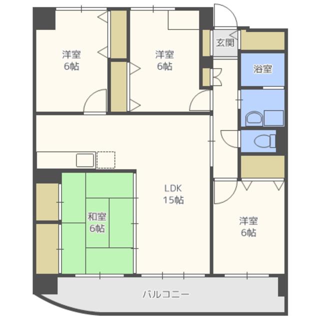 パディフィールドM(4LDK/6階)の間取り写真