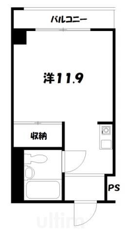 フェムトン旭(ワンルーム/3階)の間取り写真