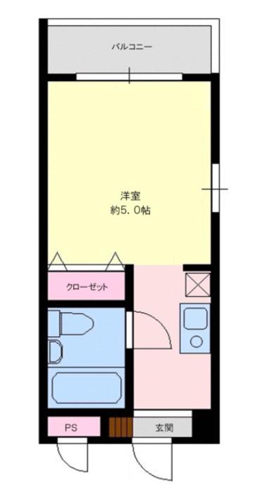 ドミール洋光台(ワンルーム/2階)の間取り写真