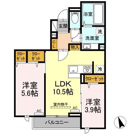 セジュール西台 7号棟(2LDK/2階)の間取り写真