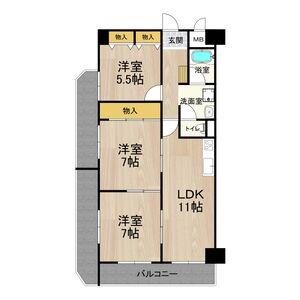 サンメゾン(3LDK/3階)の間取り写真