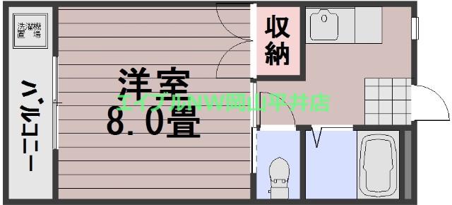 コープエスポワールI棟(1K/3階)の間取り写真