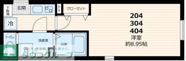 GATE RESIDENCE MITAKA(1K/4階)の間取り写真