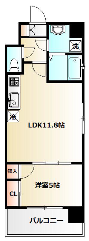 メルヴェーユ新宿(1LDK/3階)の間取り写真