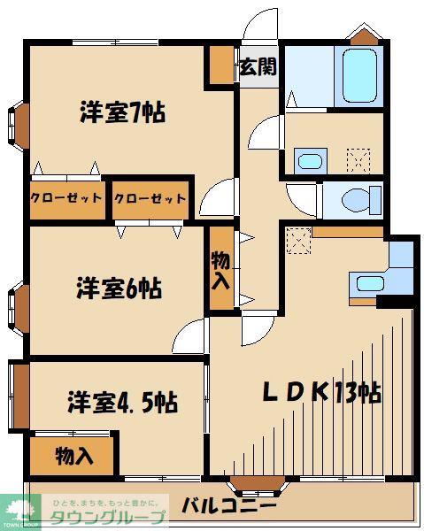 ピアコート・アベニュー(3LDK/2階)の間取り写真