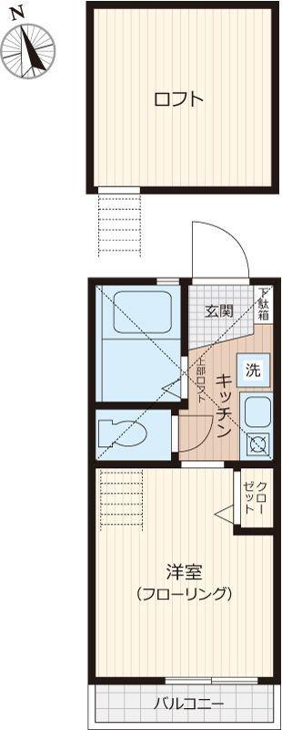 G・Aヒルズ妙蓮寺A棟(1K/2階)の間取り写真