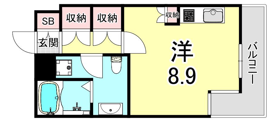 ソフィットクラブ(1K/6階)の間取り写真