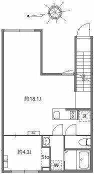 アピチェ戸越銀座(1LDK/2階)の間取り写真