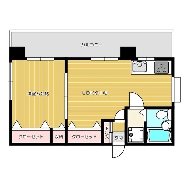 藤和高取ホームズ(1LDK/5階)の間取り写真